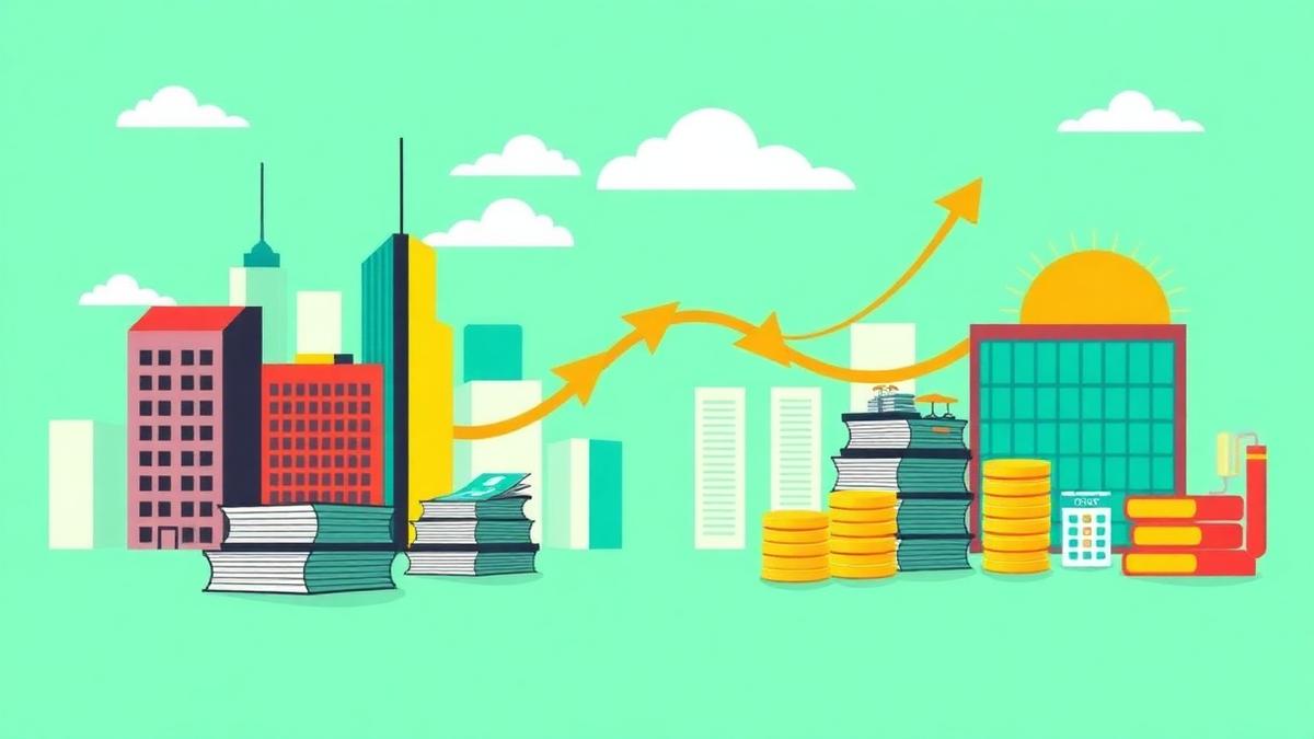 A private equity backed law firm group expanding through acquisitions, with city buildings, growth arrows and financial charts